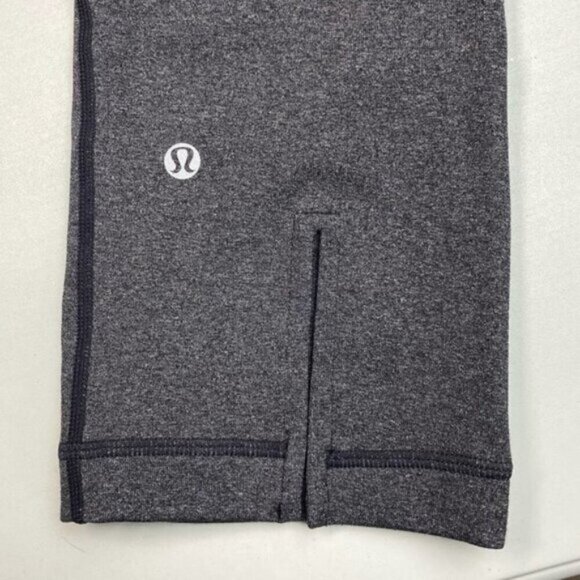 LULULEMON Tadasana Slit Crop Legging Womens Size 2 Heathered Black Gray - Picture 6 of 7